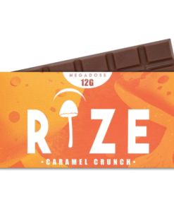 rize-caramel-crunch-mushroom-chocolate-bar. Rize Caramel Crunch Mushroom Chocolate Bar.